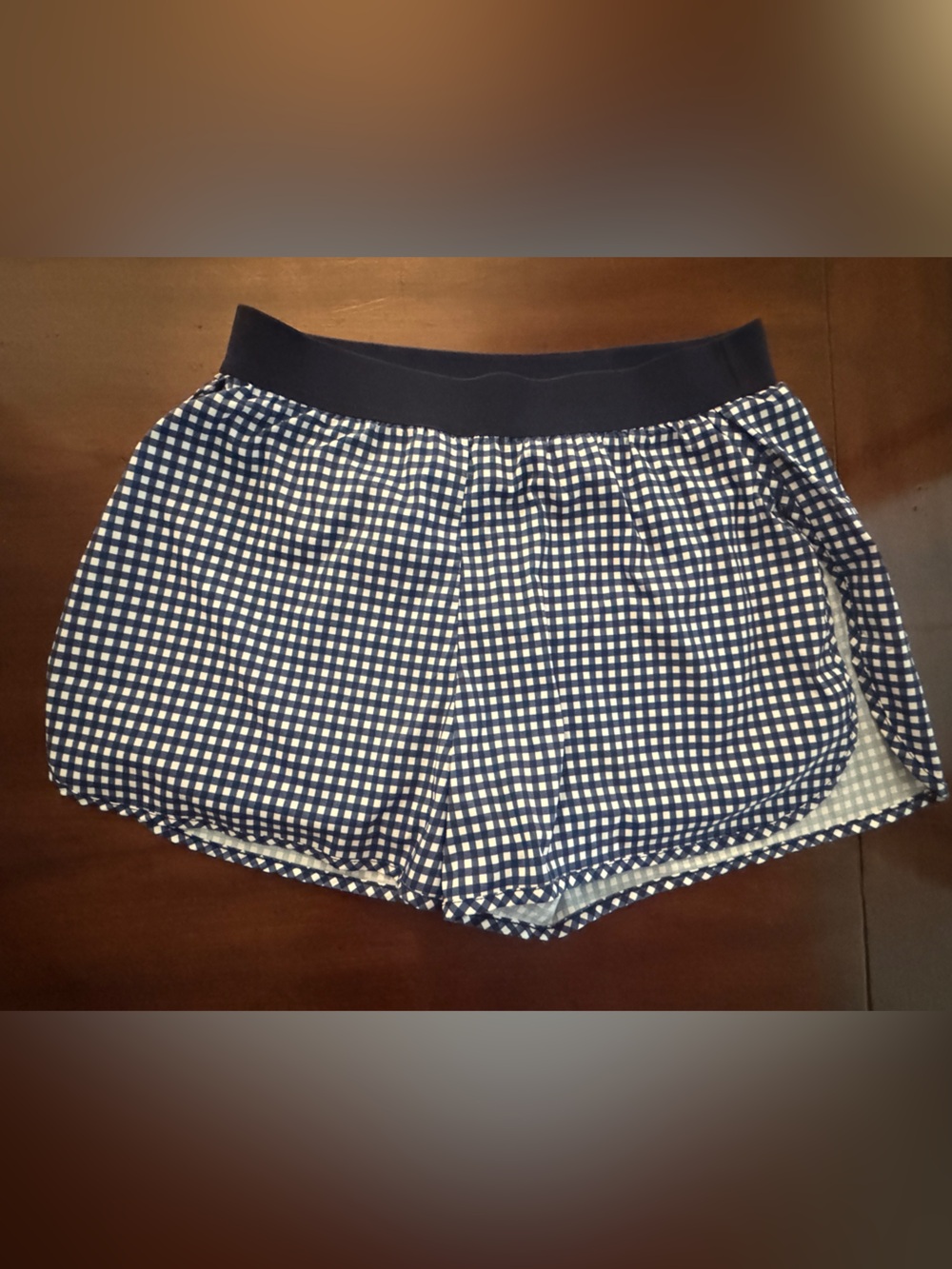 SSYS Signature Athletic Shorts Medium LIKE NEW Navy White Gingham - Picture 3 of 4
